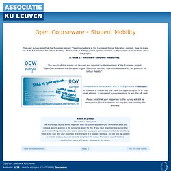 Associatie K.U.Leuven - Open Courseware - Student Mobility