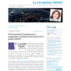 De l’associatif à l’enseignement programmé : Quelques nouveautés de la galaxie MOOC