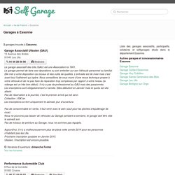 Essonne - Garages associatifs et self garages du département Essonne