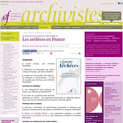 Les archives en France