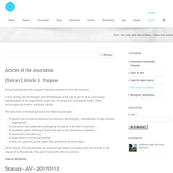 Articles of the association - Assemblée Virtuelle