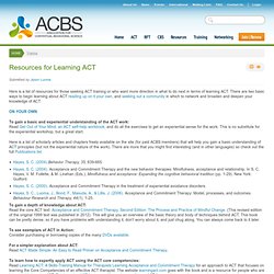 Resources for Learning ACT