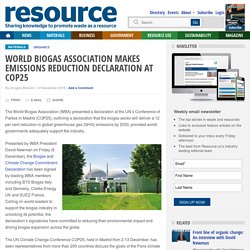 World Biogas Association makes emissions reduction declaration at COP25