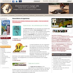 Association, ecovolontariat, chantiers nature, ecotourisme