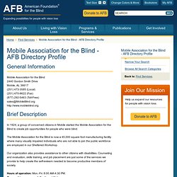 Mobile Association for the Blind - AFB Directory Profile