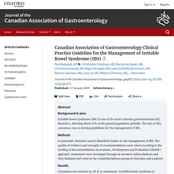 Canadian Association of Gastroenterology Clinical Practice Guideline for the Management of Irritable Bowel Syndrome (IBS)