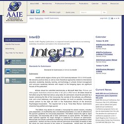 Association for the Advancement of International Education: InterED Submissions
