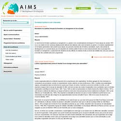 AIMS Association Internationale de Management Strategique - Actes de conférences