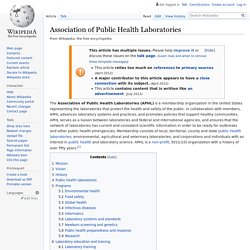 WIKIPEDIA - Association of Public Health Laboratories.