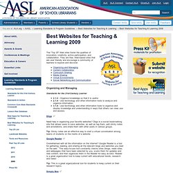 Best Websites for Teaching & Learning 2009