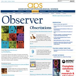 APS Observer - Asian Psychology Coming of Age