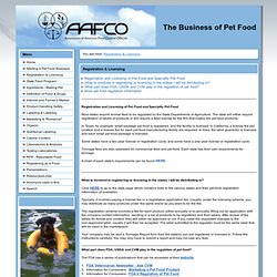 The Association of American Feed Control Officials (AAFCO) > Registration & Licensing