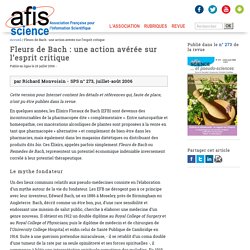Fleurs de Bach : une action avérée sur l’esprit critique - Afis Science - Association française pour l’information scientifique