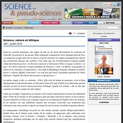 Science, nature et éthique - 309 - juillet 2014