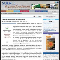 L’inquiétant principe de précaution - Gérald Bronner et Étienne Géhin