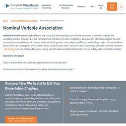 Nominal Variable Association - Statistics Solutions