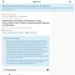 Associations of Dietary Cholesterol or Egg Consumption With Incident Cardiovascular Disease and Mortality
