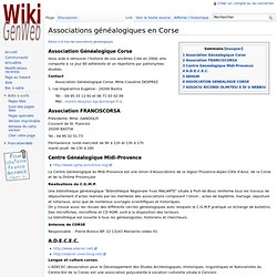 Associations généalogiques en Corse