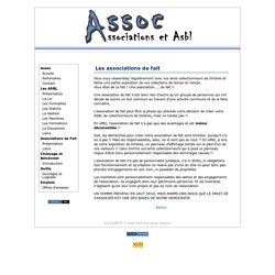 Assoc - Associations et Asbl : Introduction aux associations de fait