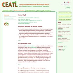 Statut légal » CEATL - Conseil Européen des Associations de Traducteurs Littéraires