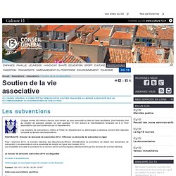 Soutien de la vie associative - Associations - Associations- Conseil général des Bouches-du-Rhône – Cg13 Marseille