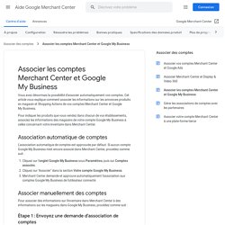 Associer les comptes Merchant Center et Google My Business - Aide Google Merchant Center