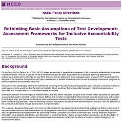 Rethinking Basic Assumptions of Test Development: Assessment Frameworks for Inclusive Accountability Tests - NCEO Policy Directions 17