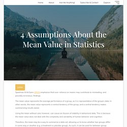 4 Assumptions About the Mean Value in Statistics – Reflectd