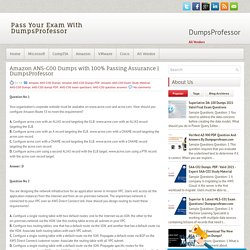 Get ANS-C00 Dumps For Straightforward Achievement Through Dumps-professor\