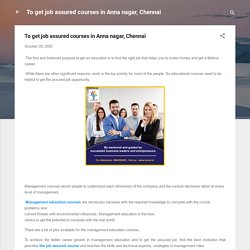 To get job assured courses in Anna nagar, Chennai
