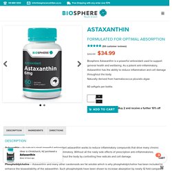 Astaxanthin – Buy New Zealand Astaxanthin – Biosphere Nutrition