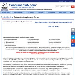 Astaxanthin Supplements Review by ConsumerLab.com