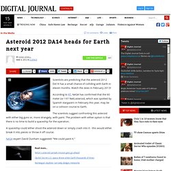 Asteroid 2012 DA14 heads for Earth next year