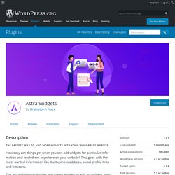 Astra Widgets – WordPress plugin