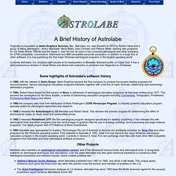 ASTROLABE: Astrolabe History