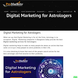 Digital Marketing for Astrologers - ProMarketo Digital Marketing Agency Bangalore