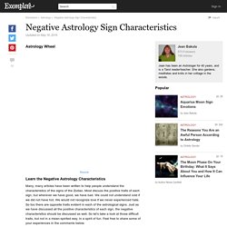 Negative Astrology Sign Characteristics