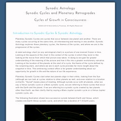 Synodic Astrology: Synodic Cycles & Planetary Retrogrades