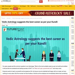 Vedic Astrology suggests the best career as per your Kundli