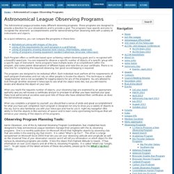 Astronomical League Observing Programs