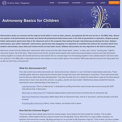 Online Star Register - Astronomy Basics & Links