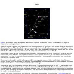 Sirius - Astronomy, Mythology, Pseudoscience