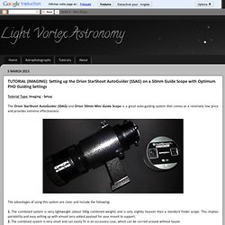 TUTORIAL (IMAGING): Setting up the Orion StarShoot AutoGuider (SSAG) on a 50mm Guide Scope with Optimum PHD Guiding Settings