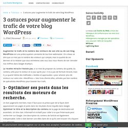 3 astuces pour augmenter le trafic de votre blog WordPress