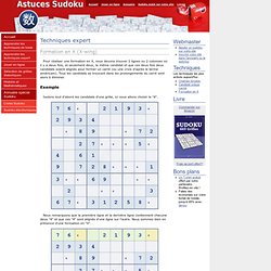 Astuces Sudoku - Méthode formation_x pour résoudre vos grilles de sudoku