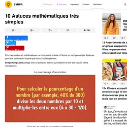 10 Astuces mathématiques très simples