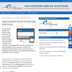 Astuces SEO pour votre site One Page