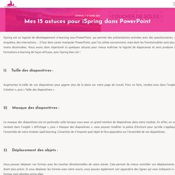 Mes 15 astuces pour iSpring dans PowerPoint - E-learning Touch'