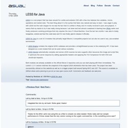 Blog - LESS for Java