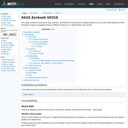 Wiki Arch Asus Zenbook UX31E